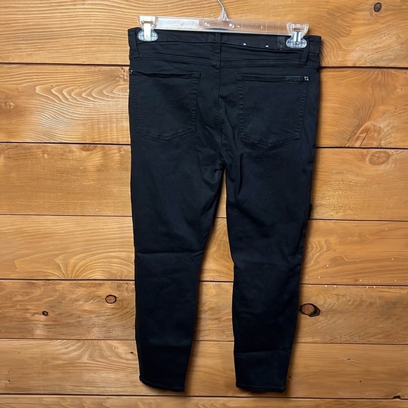 7 FOR ALL MANKIND The Ankle Skinny Jeans Women's 8P Black stretch streetwear Y2K - Picture 5 of 12